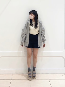 「パーカー」｜「アイテム（アンサンブル）」を使った、okamu🍦骨格ストレートさん（レディース・159cm）の春コーディネート