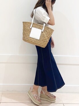 「カコバッグ」｜「アイテム（スカート）」を使った、okamu🍦骨格ストレートさん（レディース・159cm）の春コーディネート