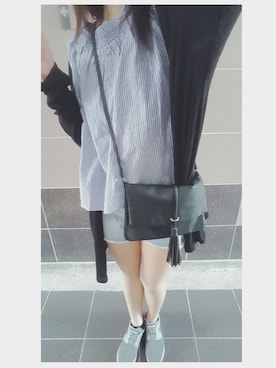 「H&M（エイチ・アンド・エム）のアイテム（ピーコート）」を使った、りんみさん（レディース・170cm）の春コーディネート