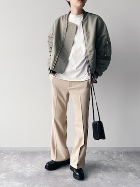 「HARE（ハレ）のアイテム（MA-1）」を使った、nissy_HAREさん（メンズ・180cm）の秋コーディネート