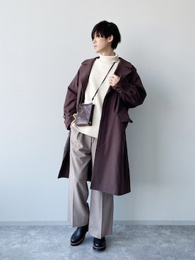 「HARE（ハレ）のアイテム（チェスターコート）」を使った、nissy_HAREさん（メンズ・180cm）の秋コーディネート
