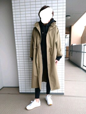 「KBF（ケイビーエフ）のアイテム（モッズコート）」を使った、orangesunさん（レディース・164cm）の冬コーディネート