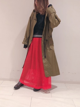 「AULA」｜「アイテム（ナイロンジャケット）」を使った、massyさん（レディース・158cm）の秋コーディネート