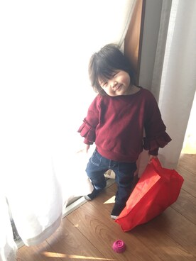「RAGMART（ラグマート）のアイテム（パンツ）」を使った、misouさん（キッズ・90cm）の冬コーディネート