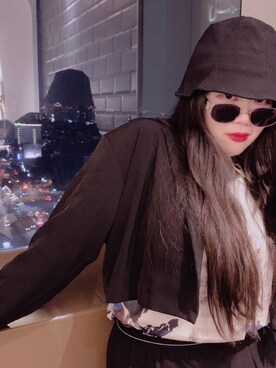 「MEIER.Q（マイヤーキュー）のアイテム（ブルゾン）」を使った、江宇威さん（レディース・160cm）の冬コーディネート