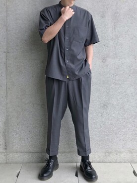 「ワイドテーパードパンツ」｜「アイテム（その他）」を使った、ko-skさん（メンズ・175cm）の春コーディネート
