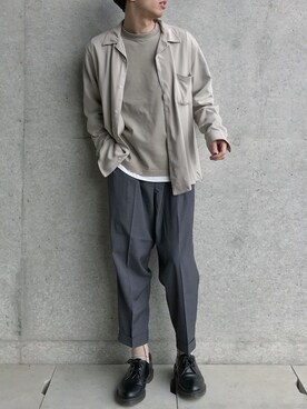 「ワイドテーパードパンツ」｜「アイテム（その他）」を使った、ko-skさん（メンズ・175cm）の春コーディネート