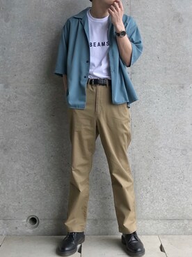 「niko and...（ニコアンド）のアイテム（チノパンツ）」を使った、ko-skさん（メンズ・175cm）の夏コーディネート