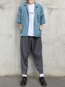 「ワイドテーパードパンツ」｜「アイテム（その他）」を使った、ko-skさん（メンズ・175cm）の夏コーディネート