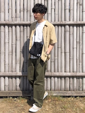 「niko and...（ニコアンド）のアイテム（チノパンツ）」を使った、ko-skさん（メンズ・175cm）の夏コーディネート