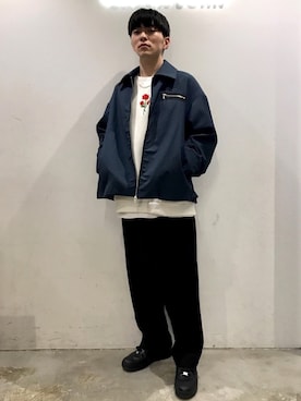 「DOOPZ（ドープス）のアイテム（ブルゾン）」を使った、KOMさん（メンズ・166cm）の秋コーディネート