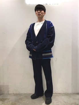 「masterkey（マスターキー）のアイテム（ノーカラージャケット）」を使った、KOMさん（メンズ・166cm）の秋コーディネート