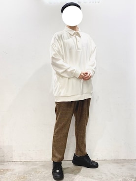 「DOOPZ（ドープス）のアイテム（パンツ）」を使った、KOMさん（メンズ・166cm）の冬コーディネート