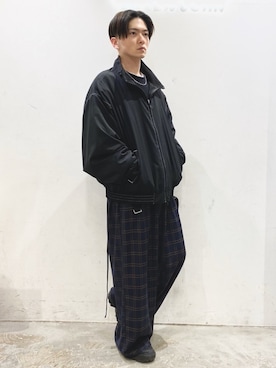 「ステッチ」｜「アイテム（その他アウター）」を使った、KOMさん（メンズ・166cm）の冬コーディネート