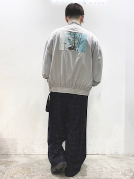 「ステッチ」｜「アイテム（その他アウター）」を使った、KOMさん（メンズ・166cm）の冬コーディネート