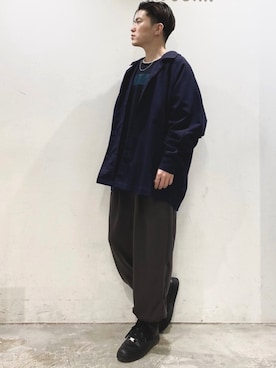 「DOOPZ（ドープス）のアイテム（パンツ）」を使った、KOMさん（メンズ・166cm）の春コーディネート