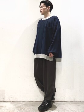 「DOOPZ（ドープス）のアイテム（パンツ）」を使った、KOMさん（メンズ・166cm）の春コーディネート