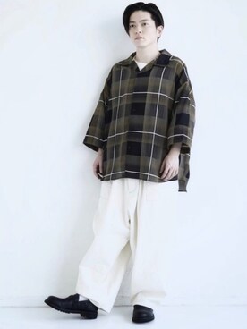 「CASPER JOHN（キャスパージョン）のアイテム（その他シューズ）」を使った、KOMさん（メンズ・165cm）の春コーディネート