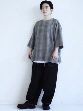 「CASPER JOHN（キャスパージョン）のアイテム（その他シューズ）」を使った、KOMさん（メンズ・165cm）の春コーディネート