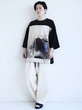 「サンダルに靴下」｜KOMさん（メンズ・165cm）の春コーディネート