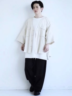 「CASPER JOHN（キャスパージョン）のアイテム（その他シューズ）」を使った、KOMさん（メンズ・165cm）の春コーディネート