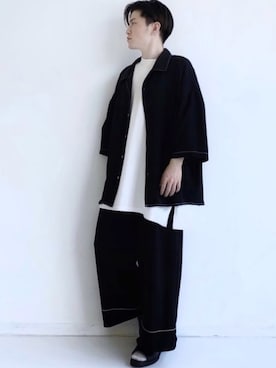 「CASPER JOHN（キャスパージョン）のアイテム（シューズ）」を使った、KOMさん（メンズ・165cm）の夏コーディネート