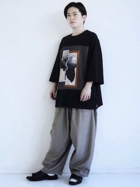 「CASPER JOHN（キャスパージョン）のアイテム（シューズ）」を使った、KOMさん（メンズ・165cm）の夏コーディネート