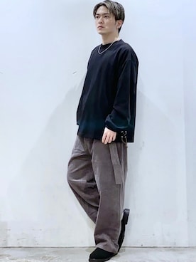 「CASPER JOHN（キャスパージョン）のアイテム（シューズ）」を使った、KOMさん（メンズ・165cm）の秋コーディネート