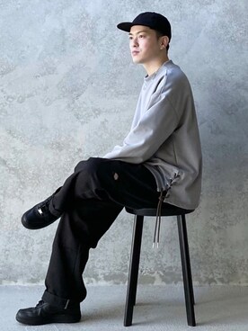 「CASPER JOHN（キャスパージョン）のアイテム（スウェット）」を使った、KOMさん（メンズ・165cm）の冬コーディネート