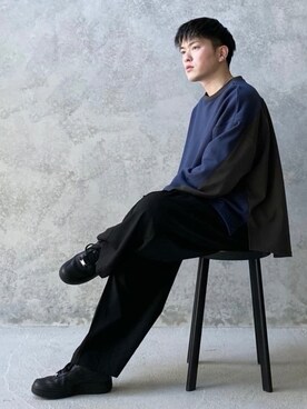 「CASPER JOHN（キャスパージョン）のアイテム（スウェット）」を使った、KOMさん（メンズ・165cm）の冬コーディネート