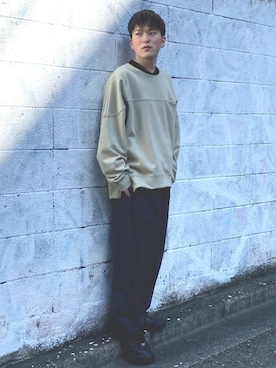 「CASPER JOHN（キャスパージョン）のアイテム（スウェット）」を使った、KOMさん（メンズ・165cm）の冬コーディネート