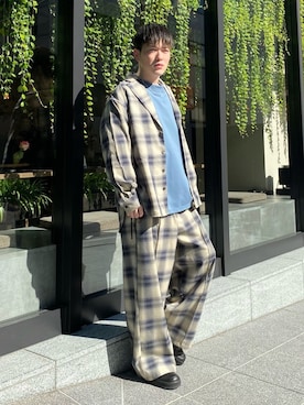 「CASPER JOHN（キャスパージョン）のアイテム（スウェット）」を使った、KOMさん（メンズ・165cm）の冬コーディネート