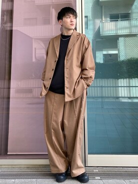 「CASPER JOHN（キャスパージョン）のアイテム（スウェット）」を使った、KOMさん（メンズ・165cm）の冬コーディネート