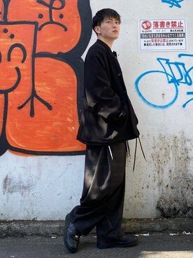 「ドルマンスリーブ」｜「アイテム（その他）」を使った、KOMさん（メンズ・165cm）の春コーディネート