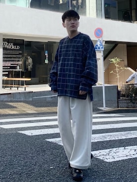 「ドルマンスリーブ」｜「アイテム（その他）」を使った、KOMさん（メンズ・165cm）の春コーディネート