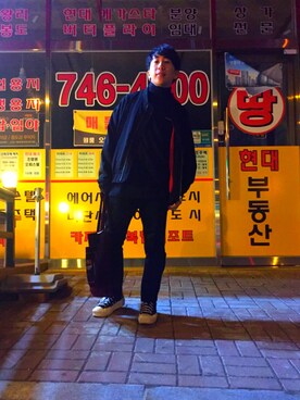 「OPENING CEREMONY（オープニングセレモニー）のアイテム（ブルゾン）」を使った、u.さん（メンズ・165cm）の冬コーディネート