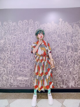 「katzeのアイテム（シャツ/ブラウス、その他）」を使った、張小貓さん（レディース・167cm）の春コーディネート
