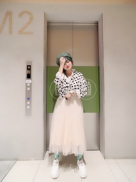 「Rodeo Crowns（ロデオクラウンズ）のアイテム（ハンチング/ベレー帽）」を使った、張小貓さん（レディース・167cm）の春コーディネート