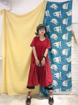 「PULL&BEAR（プルアンドベア）のアイテム（モカシン/デッキシューズ）」を使った、張小貓さん（レディース・167cm）の春コーディネート