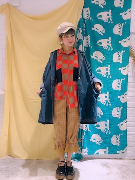 「西裝外套」｜「アイテム（帽子）」を使った、張小貓さん（レディース・167cm）の春コーディネート