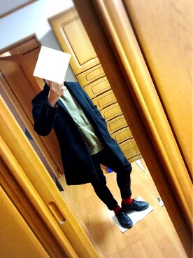 「improves（インプローブス）のアイテム（チェスターコート）」を使った、優さん（メンズ・165cm）の秋コーディネート