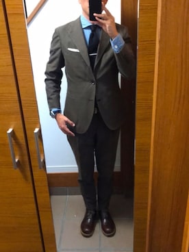 「SUIT SELECT（スーツセレクト）のアイテム（ジャケット/アウター）」を使った、yuseitouma05260507さん（メンズ・180cm）の冬コーディネート