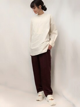 ★新品タグ付★6(ROKU) Band Collar Shirt 36サイズ