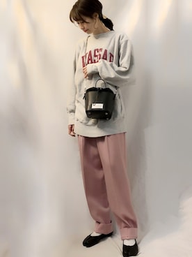 「used mix」｜「アイテム（スウェット）」を使った、宇佐美 彩さん（レディース・163cm）の春コーディネート