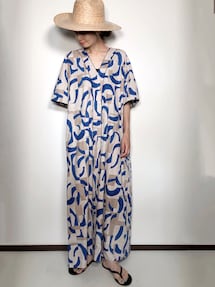 <6(ROKU)>COTTON KIKA DRESS/総柄ロングワンピース 38 20210731221706525_215.jpg