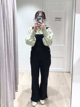 「ピスタチオ」｜「アイテム（サロペット/オーバーオール）」を使った、Sakaiさん（レディース・152cm）の秋コーディネート