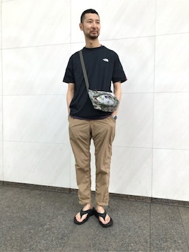 「アイテム（サンダル）」を使った、Senoさん（メンズ・185cm）の春コーディネート