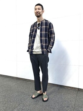 「アイテム（サンダル）」を使った、Senoさん（メンズ・185cm）の春コーディネート