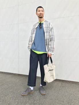 「417 EDIFICE（フォーワンセブンエディフィス）のアイテム（スニーカー）」を使った、Senoさん（メンズ・185cm）の春コーディネート