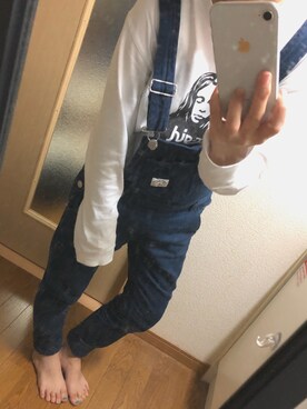 「Rodeo Crowns（ロデオクラウンズ）のアイテム（サロペット/オーバーオール）」を使った、tommyさん（レディース・149cm）の秋コーディネート